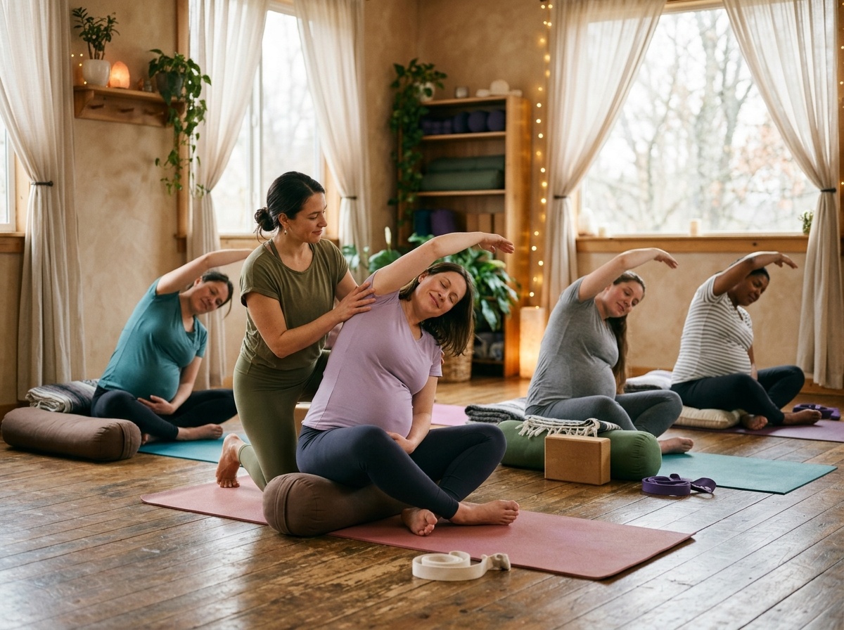 Prenatal yoga class